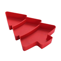 Christmas Tree Shaped Plates Plastic Christmas Tree Tray Snack Appetizer Tray Plastic Serving Tray 3 Compartment Multifunction Food Serving Platter for Christmas Holiday Party Supplies