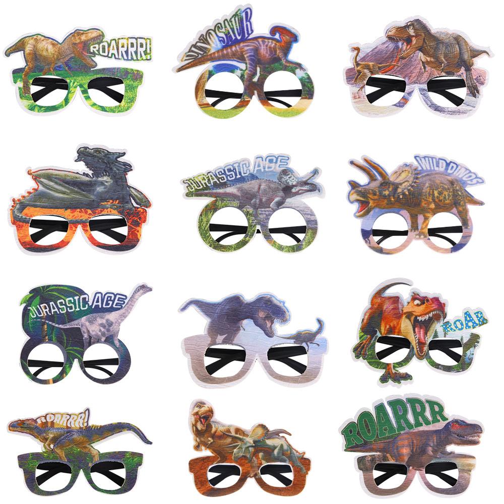 Children's Birthday Party Decorations Dinosaur Glasses Party Atmosphere Dress-Up Photo Props Fun Glasses