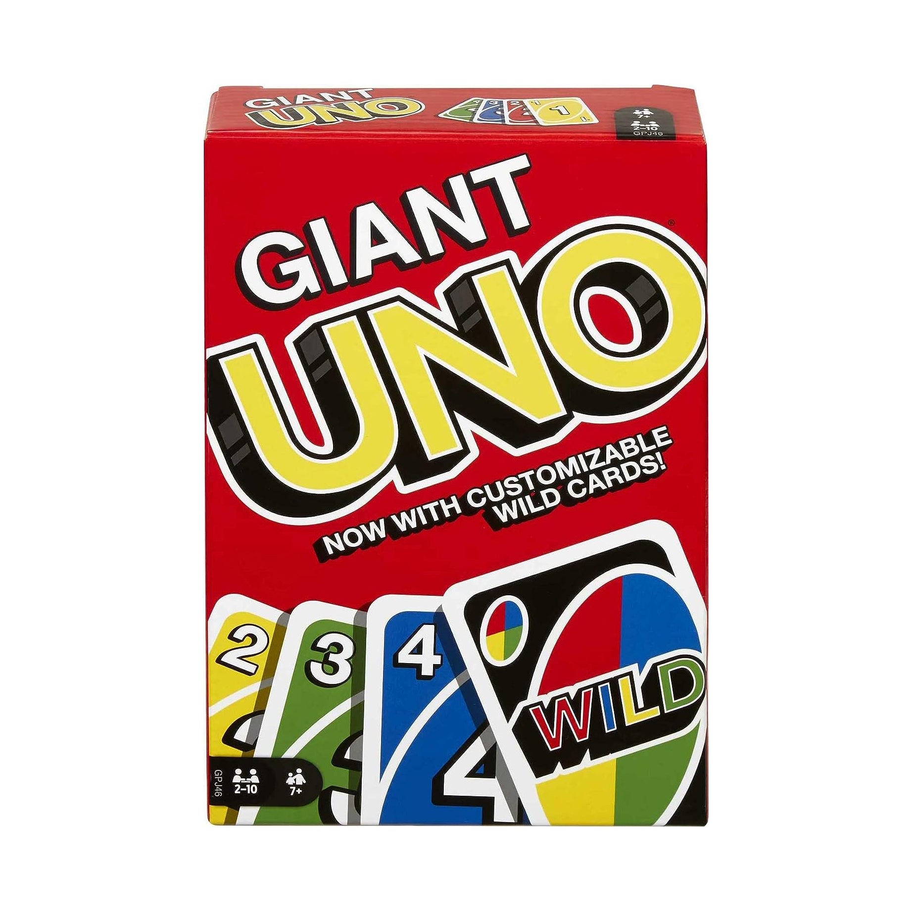 UNO Card Game for Kids, Adults & Family Night, Oversized Cards & Customizable Wild Cards for 2-10 Players